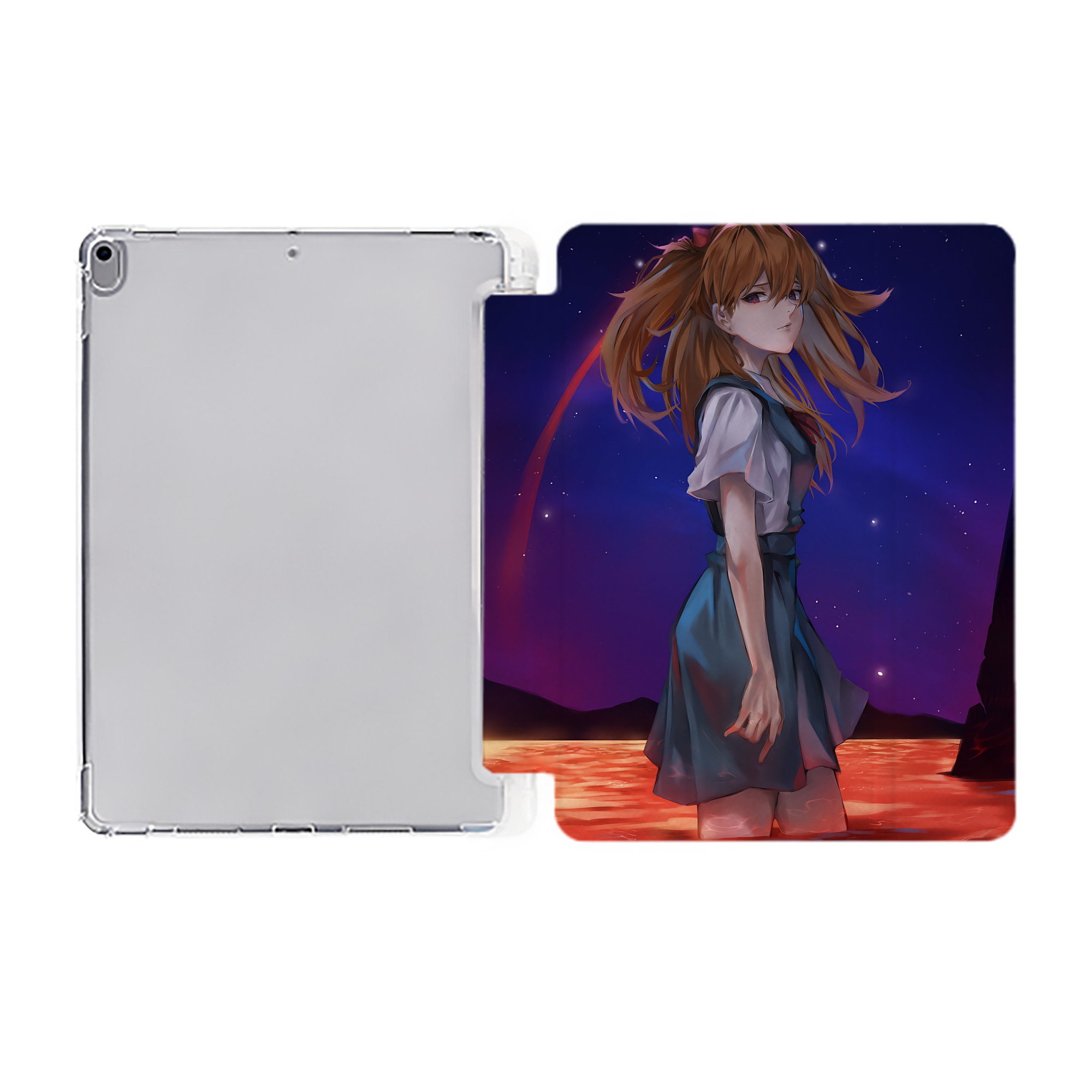 （画像用） EVA 新世紀エヴァンゲリオン IPad ケース ペン収納付き 三つ折りスタンド PUレザー×シリコン 対応機種9.5/10.5/10.9インチ